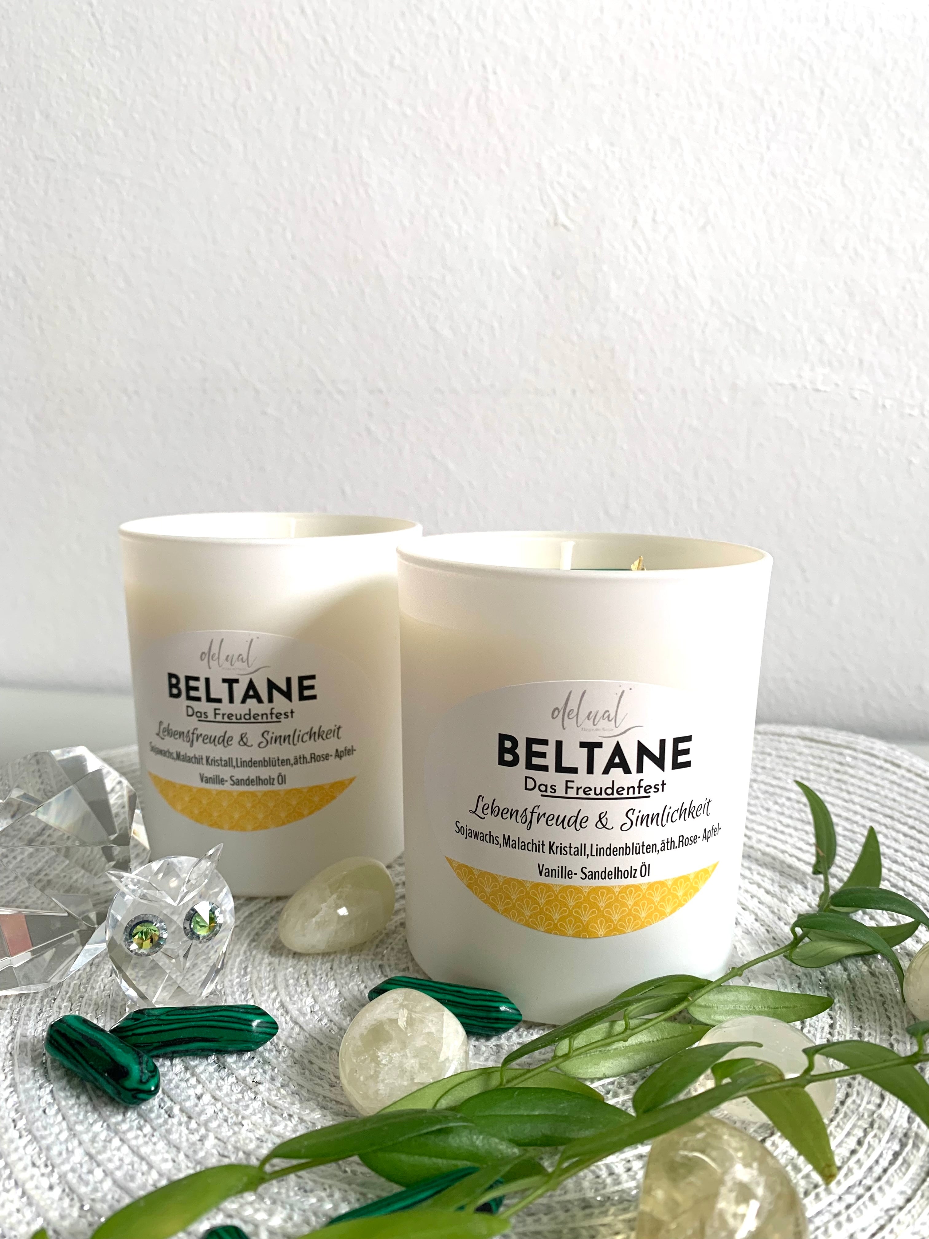 Jahreskreisfest - Kristallkerze "BELTANE" Lebensfreude & Sinnlichkeit