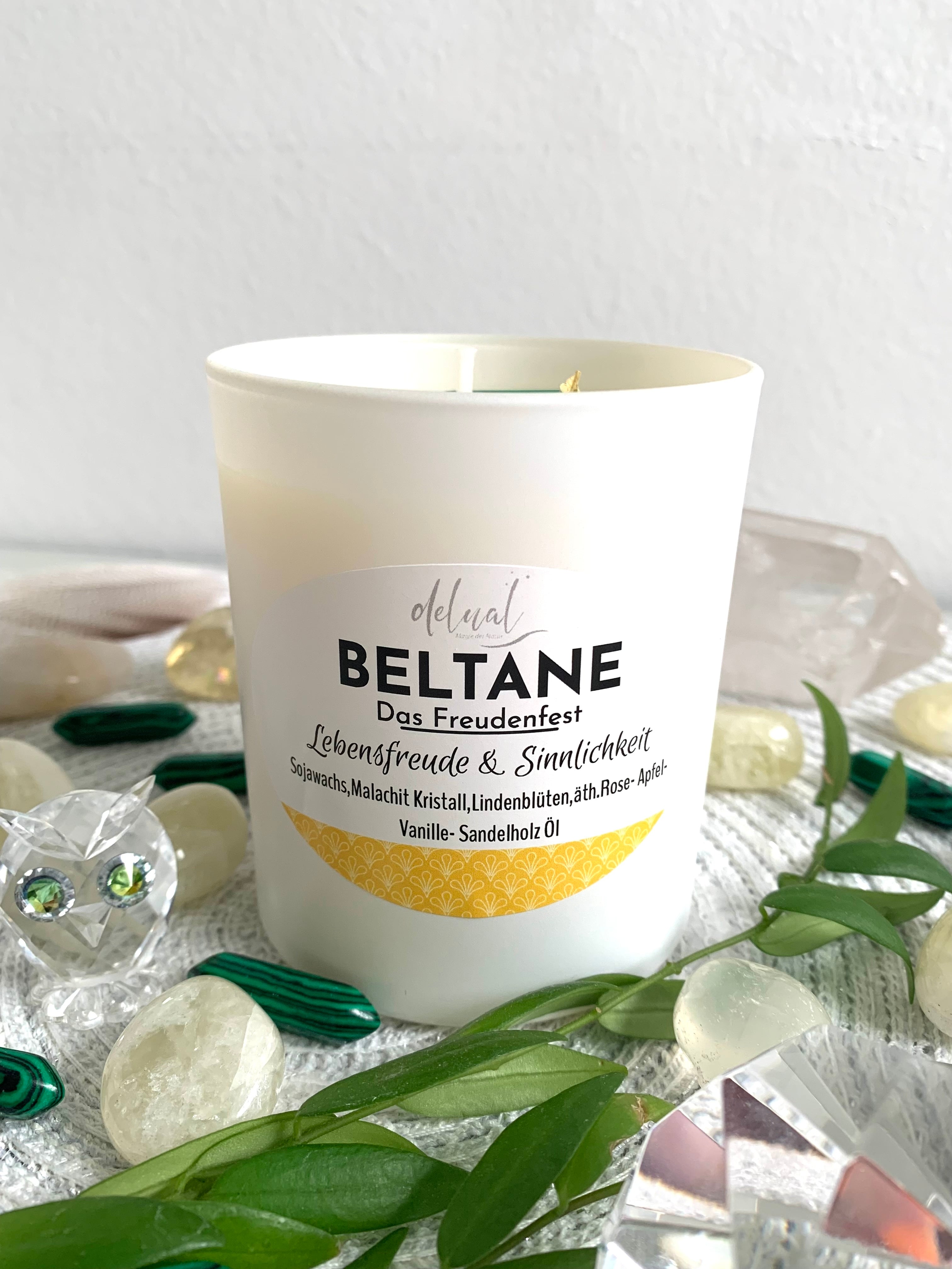 Jahreskreisfest - Kristallkerze "BELTANE" Lebensfreude & Sinnlichkeit