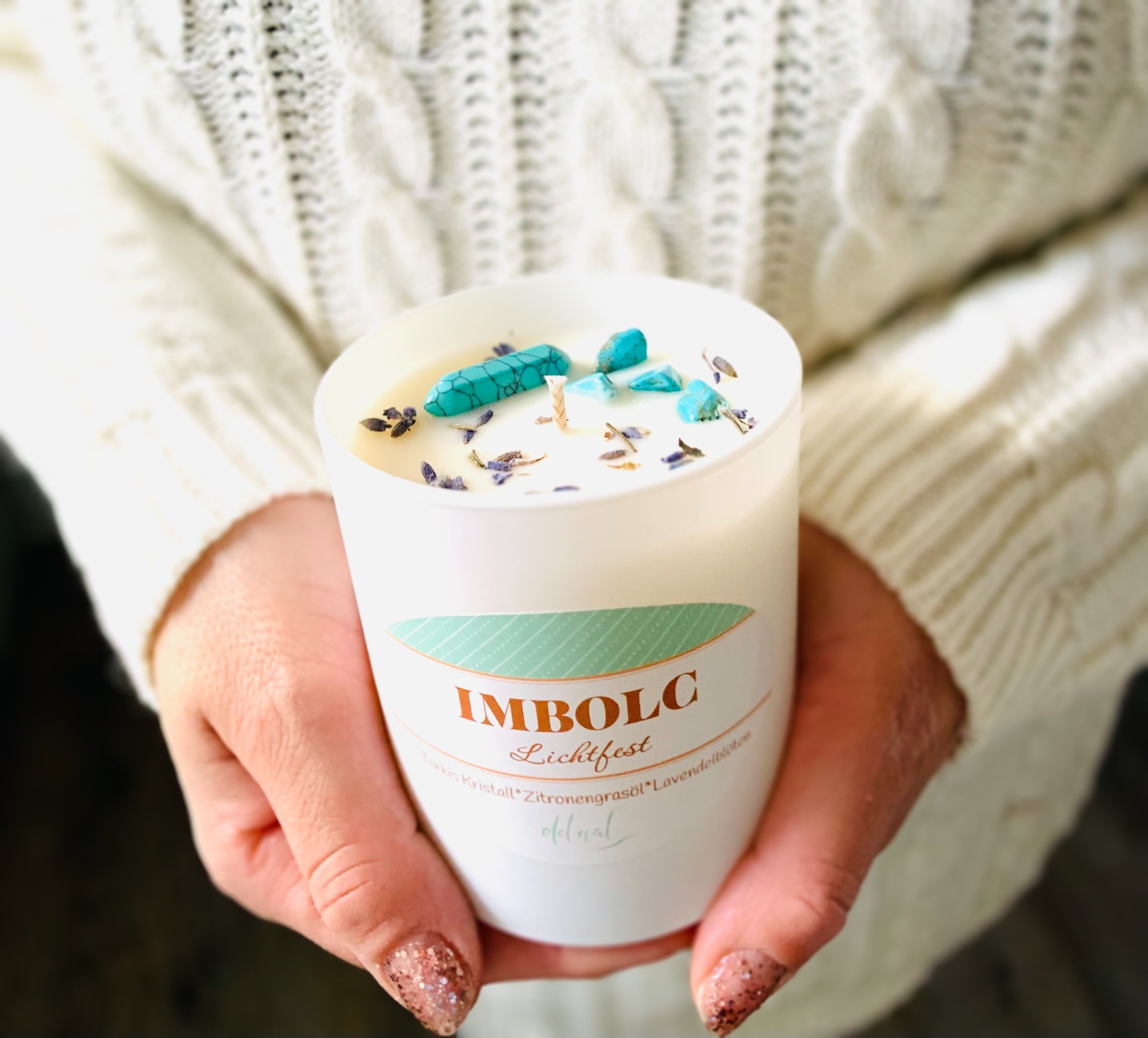 IMBOLC KRISTALLKERZE - Neubeginn, Klarheit, Visionssuche