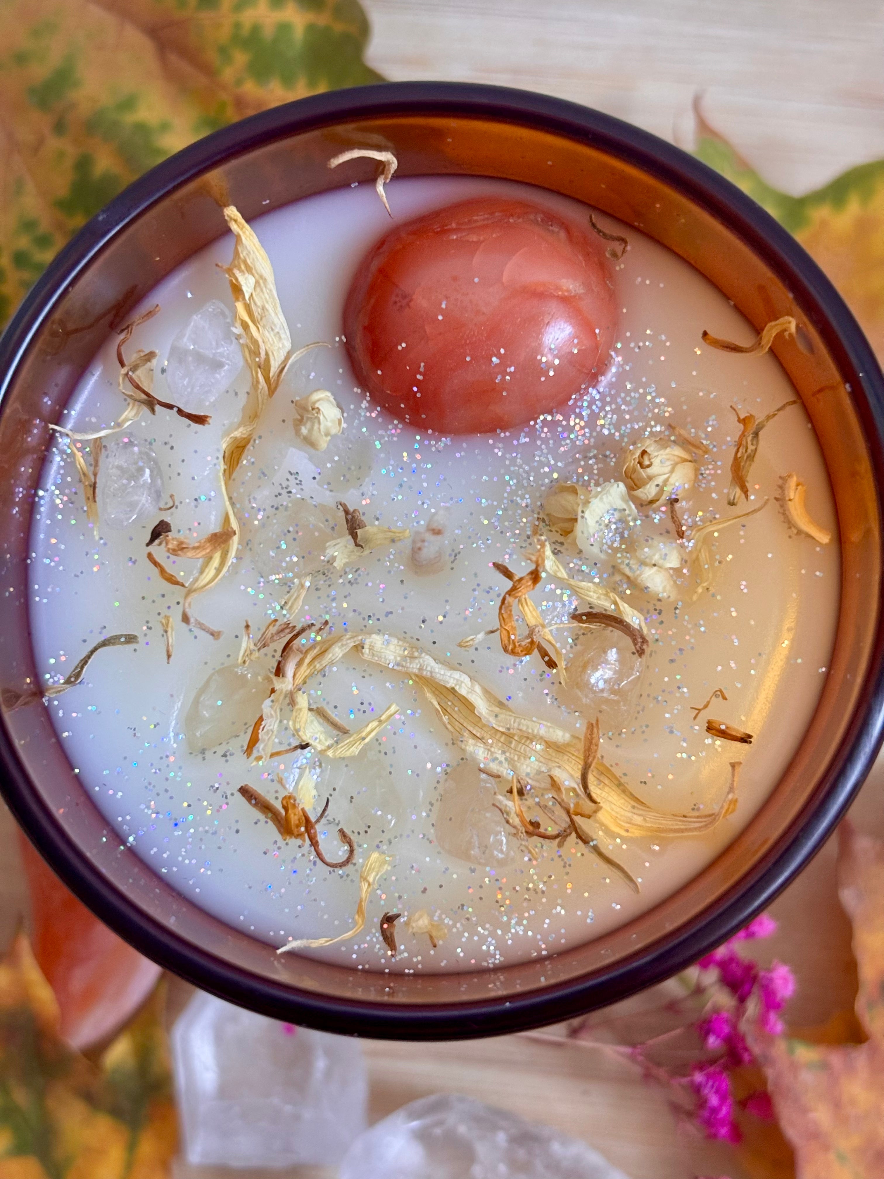 Herbstglanz Kristallkerze "KÜRBISZAUBERr"