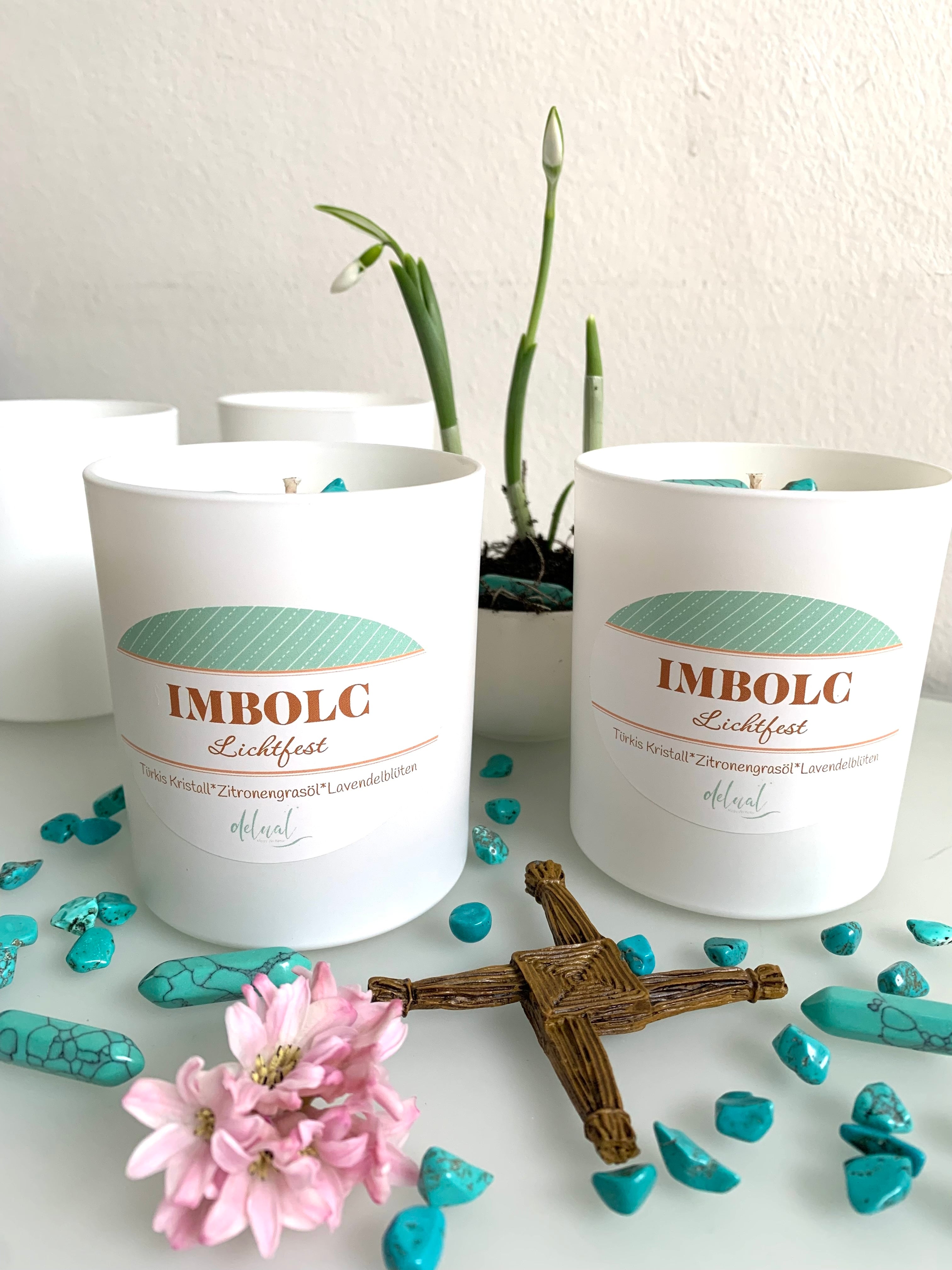 IMBOLC KRISTALLKERZE - Neubeginn, Klarheit, Visionssuche