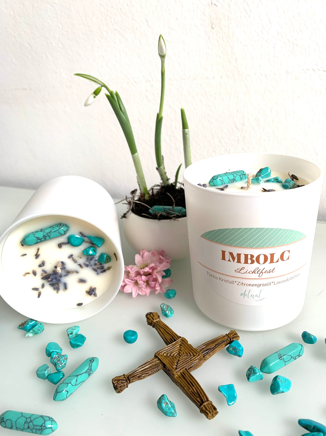 IMBOLC KRISTALLKERZE - Neubeginn, Klarheit, Visionssuche