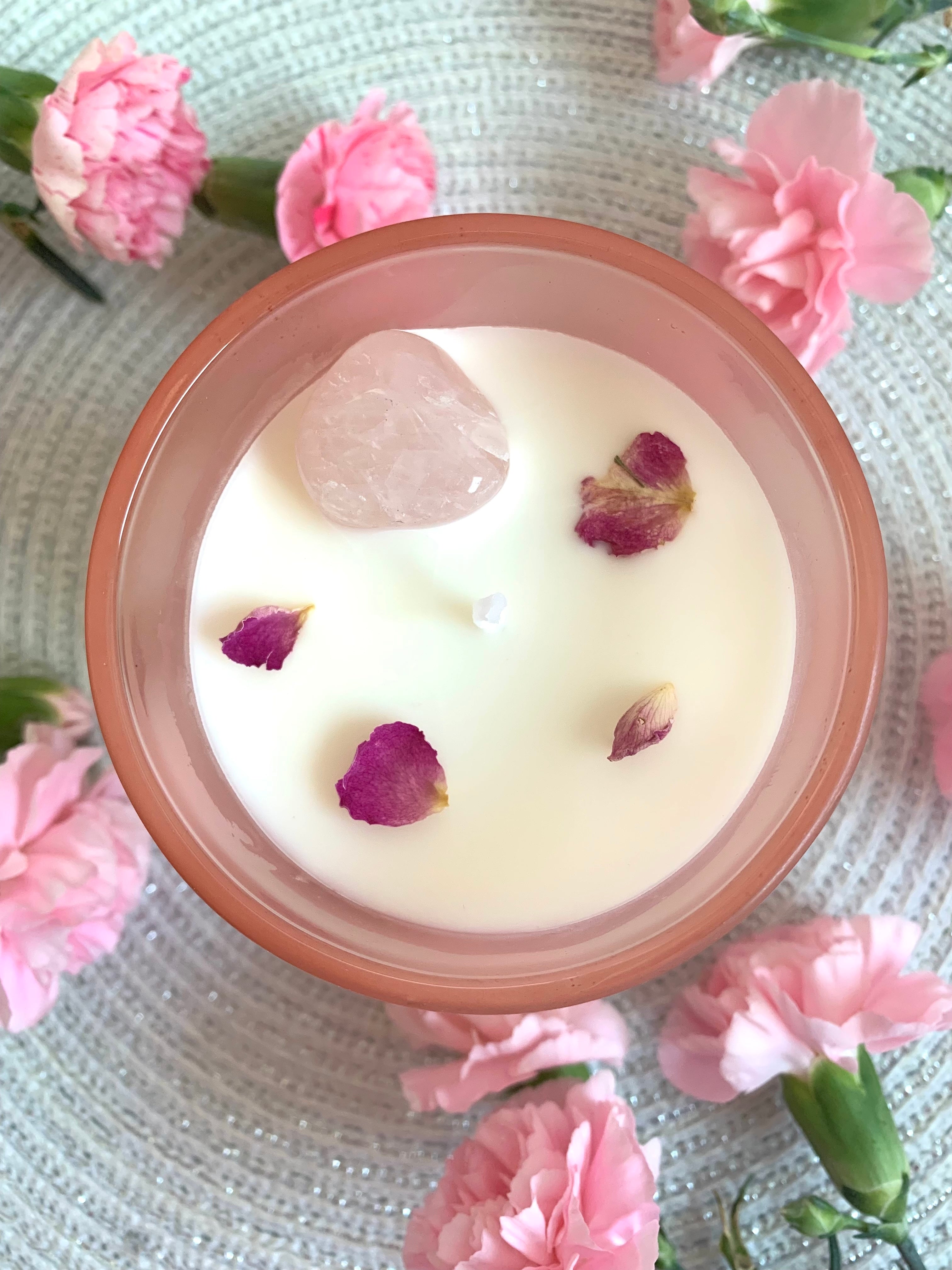 Selbstfürsorge Kristallkerze "BE YOU" mit Holzdeckel