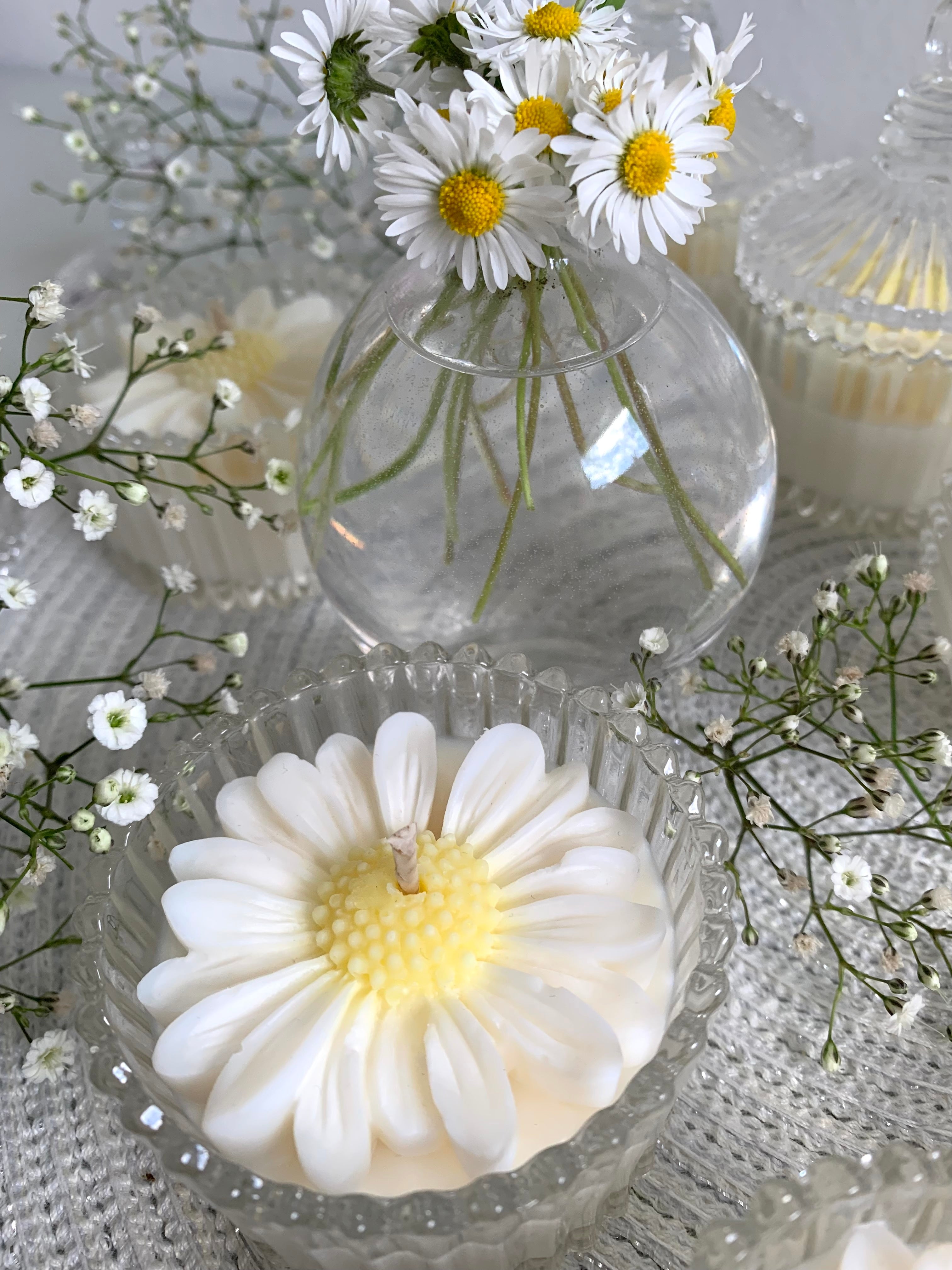 Gänseblümchen Duftkerze, Daisy Candle, Vintage Kerze
