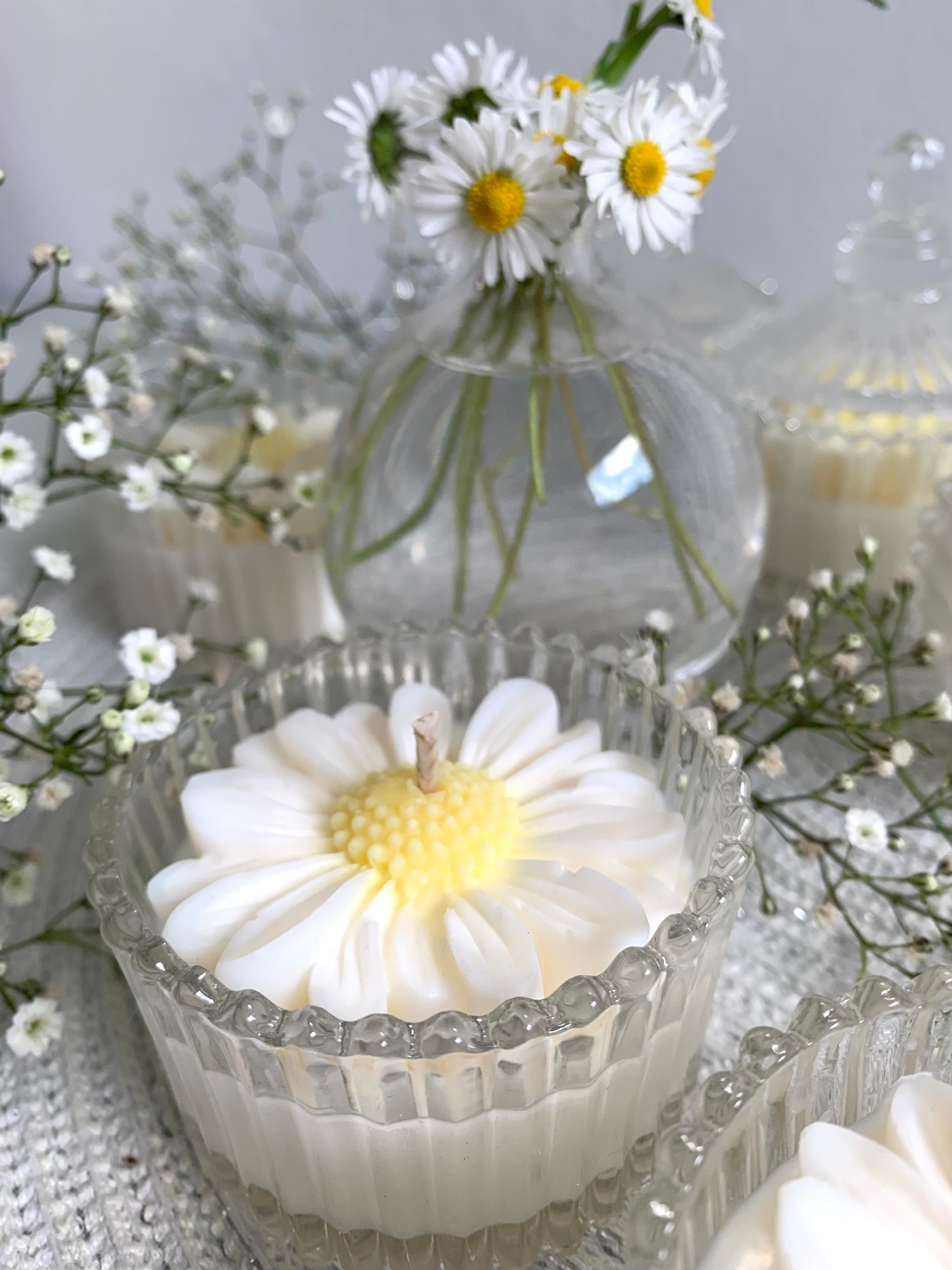 Gänseblümchen Duftkerze, Daisy Candle, Vintage Kerze