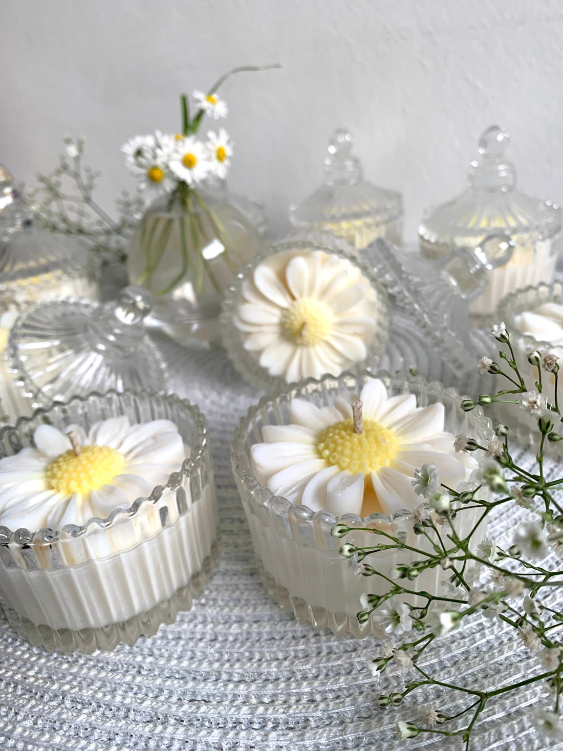 Gänseblümchen Duftkerze, Daisy Candle, Vintage Kerze