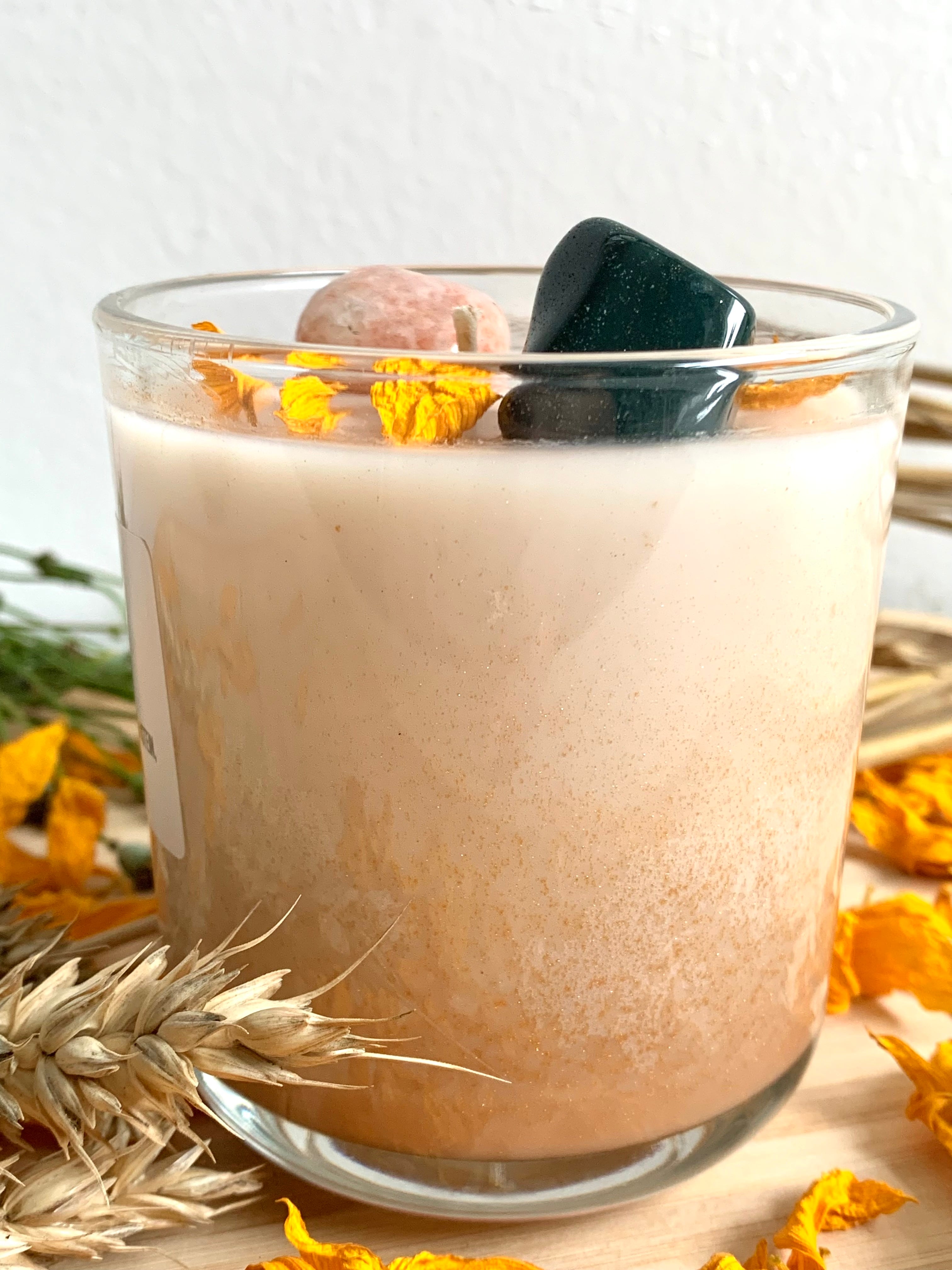 Lammas/Lughnasadh Kristallkerze – Handgemacht mit Liebe und Magie