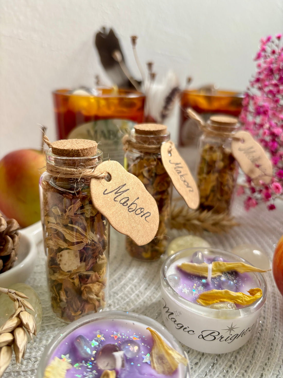 Mabon Räuchermischung, handgemacht natürlich mit Weihrauch Apfel & Blüten