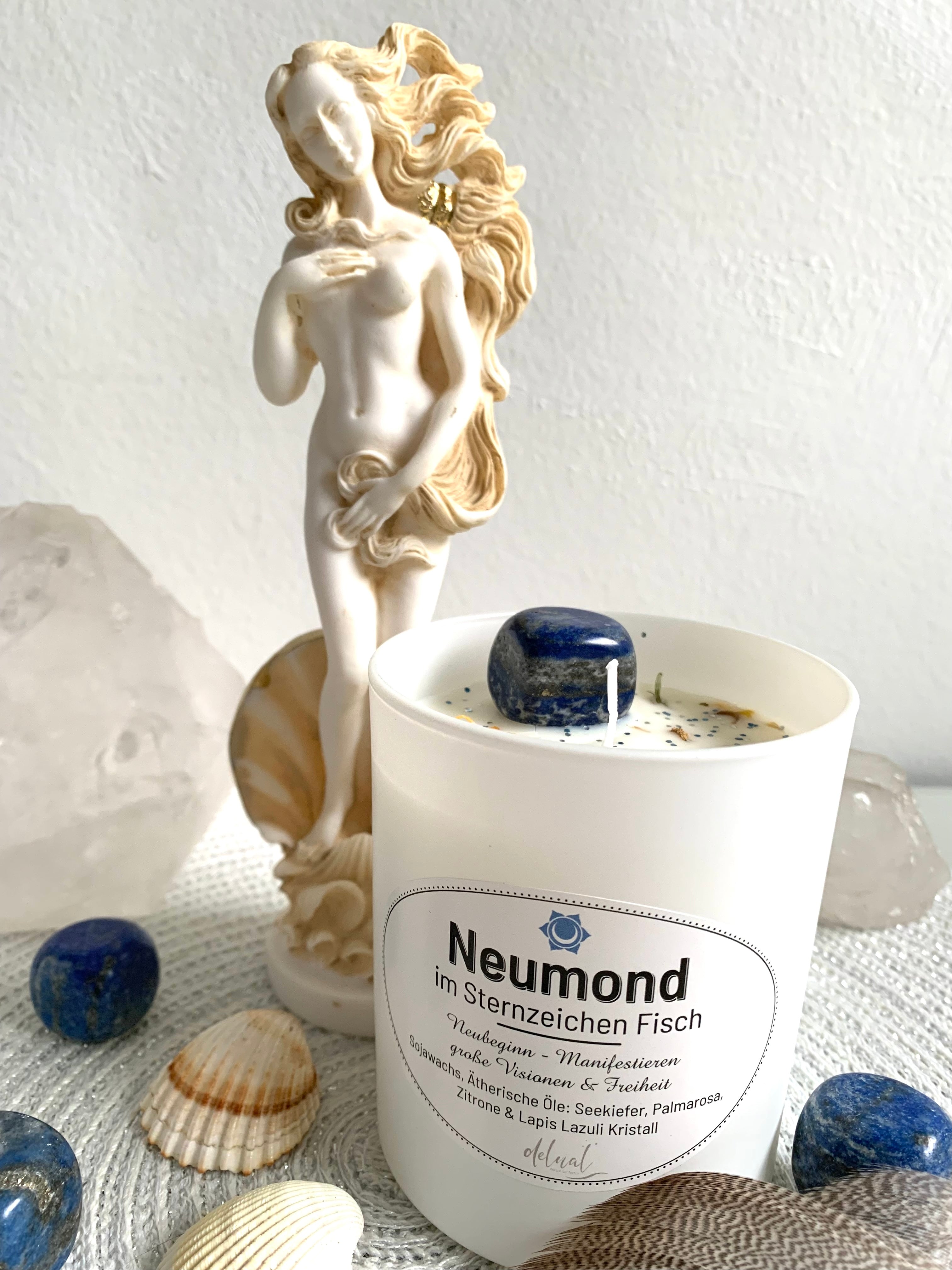 Neumond Kristallkerze im Sternzeichen Fisch, Manifestieren - Neubeginn