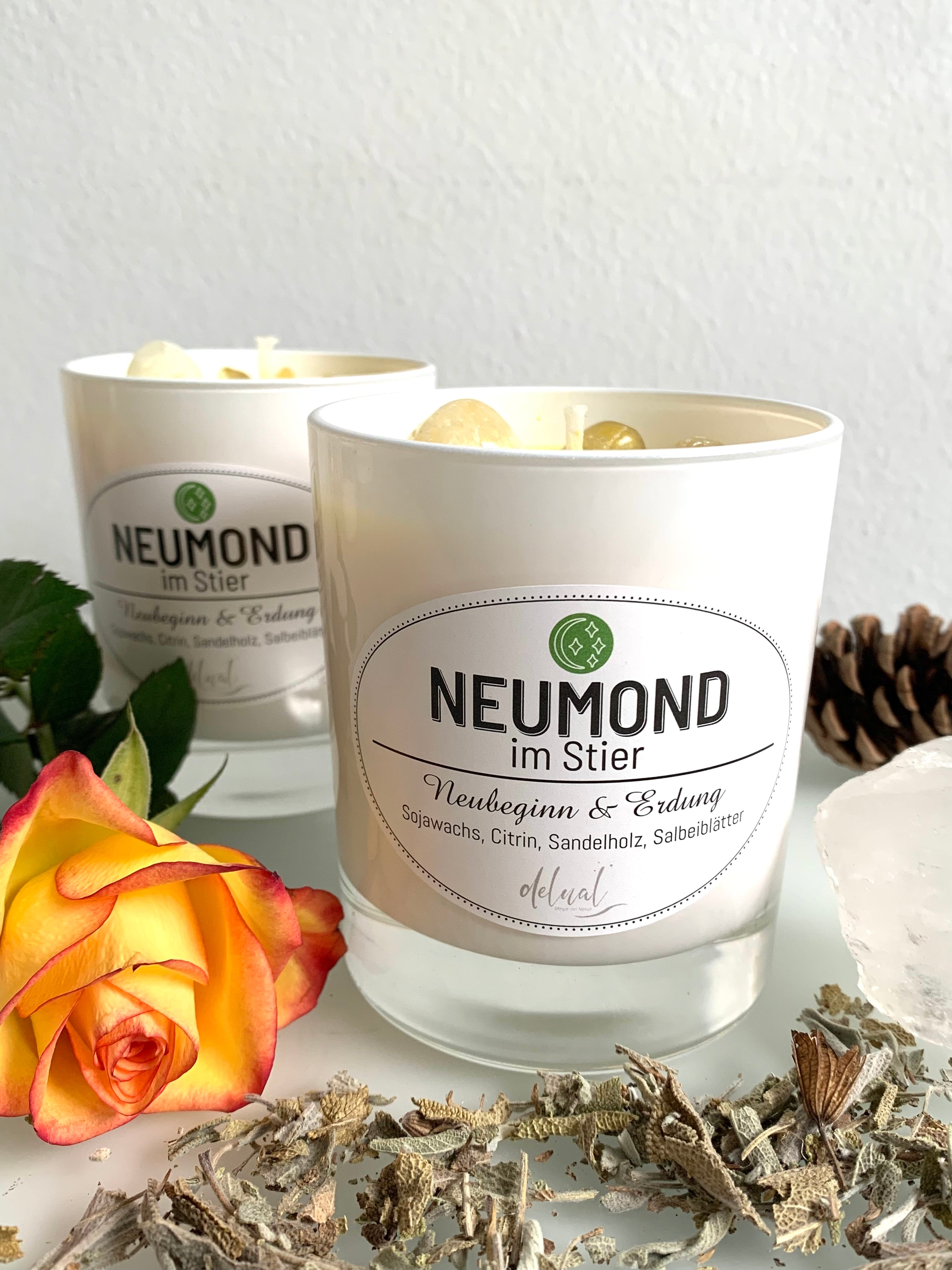 Neumond Kristallkerze im Sternzeichen Stier, Neubeginn & Erdung