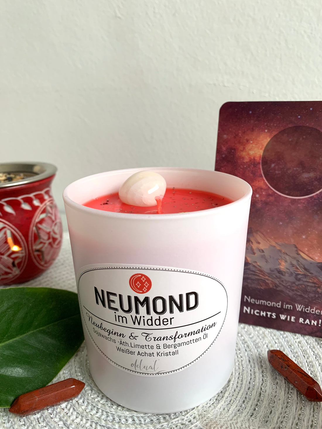 Neumond Kristallkerze im Sternzeichen Widder, Neubeginn & Transformation