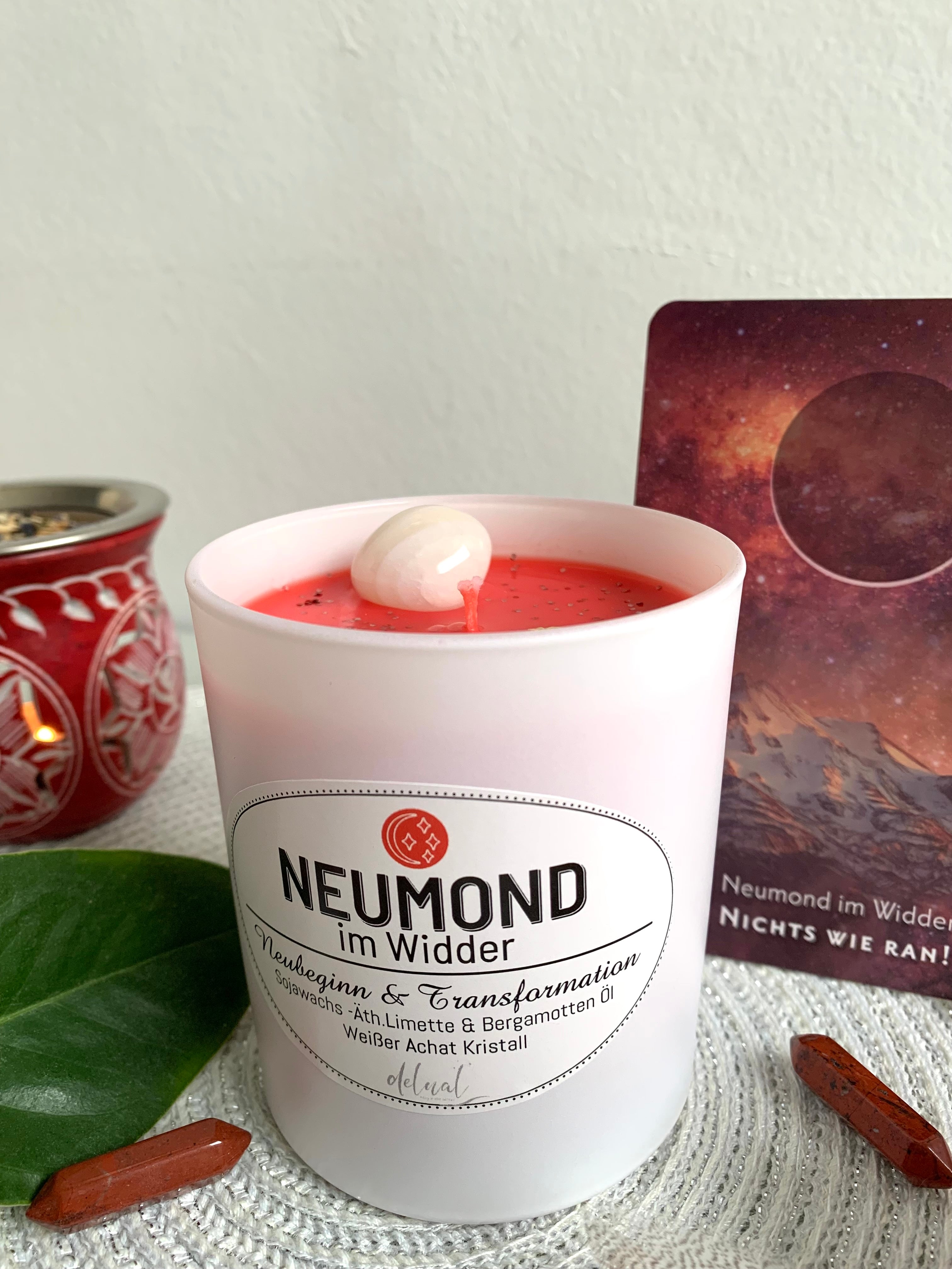 Neumond Kristallkerze im Sternzeichen Widder, Neubeginn & Transformation
