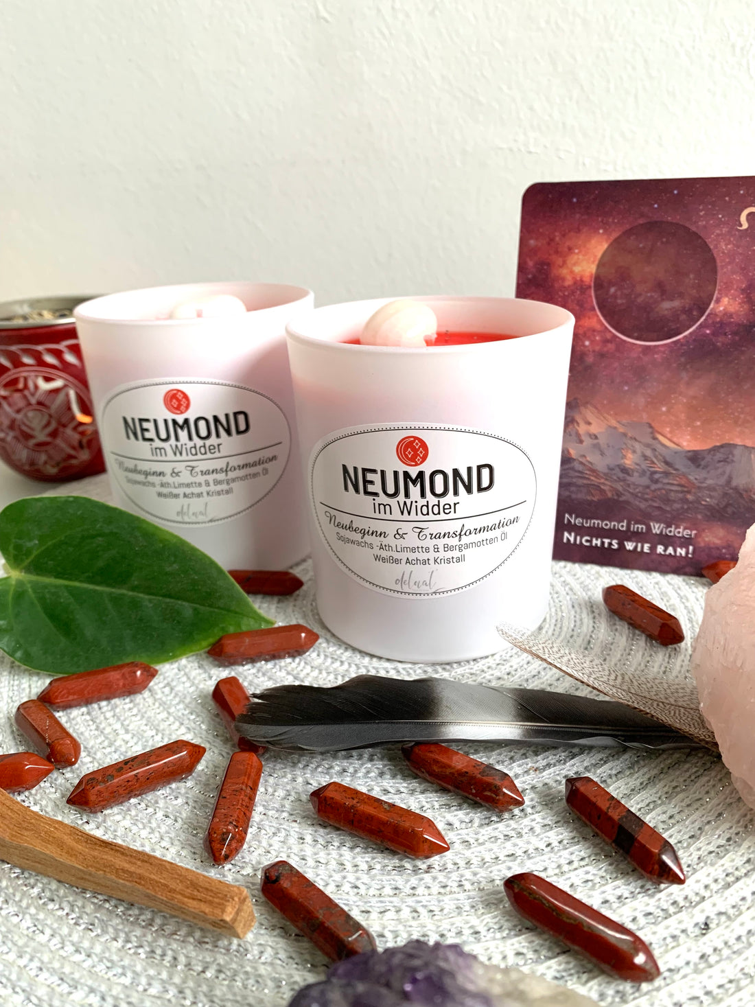 Neumond Kristallkerze im Sternzeichen Widder, Neubeginn & Transformation