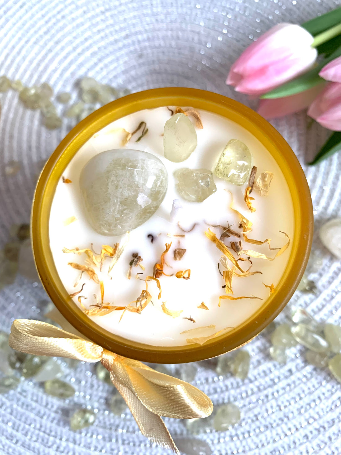 Jahreskreisfest Kristallkerze "OSTARA" Frühlings- Tag- und Nachtgleiche - Wachstum & Gleichgewicht