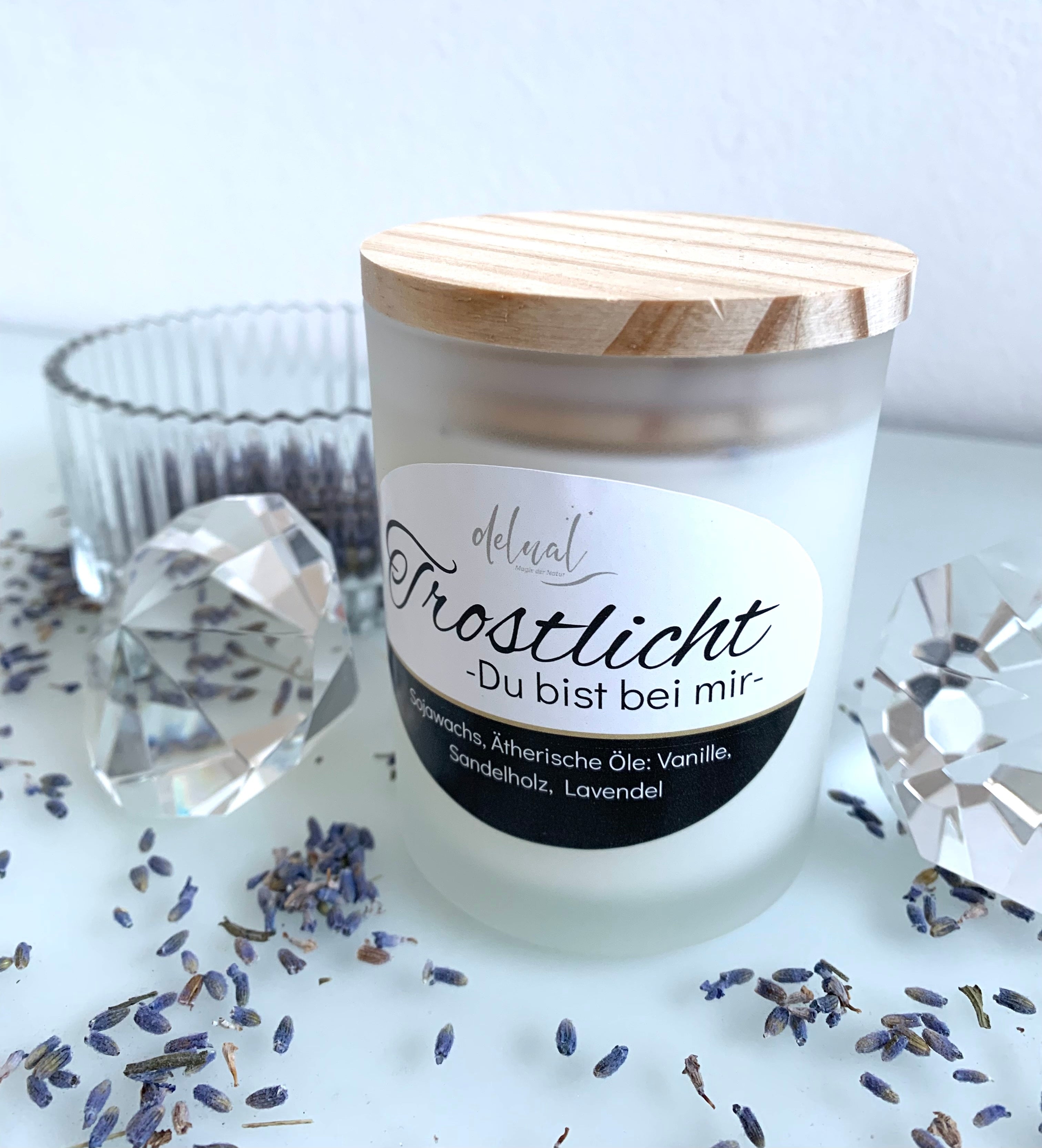 Trostlicht Kräuterkerze, Gedenkkerze, Trauerkerze, Beileidsbekundung