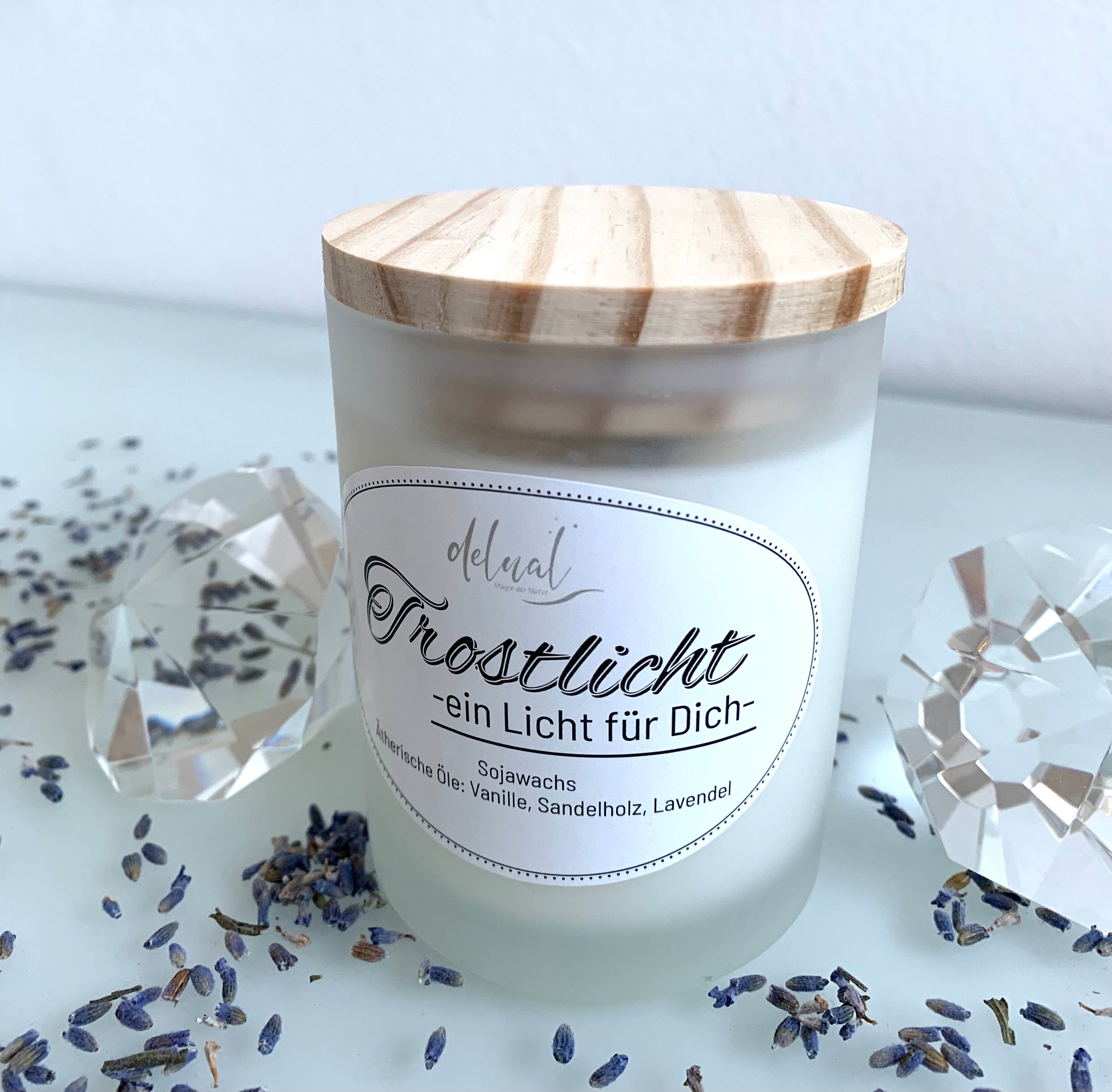 Trostlicht Kräuterkerze, Gedenkkerze, Trauerkerze, Beileidsbekundung