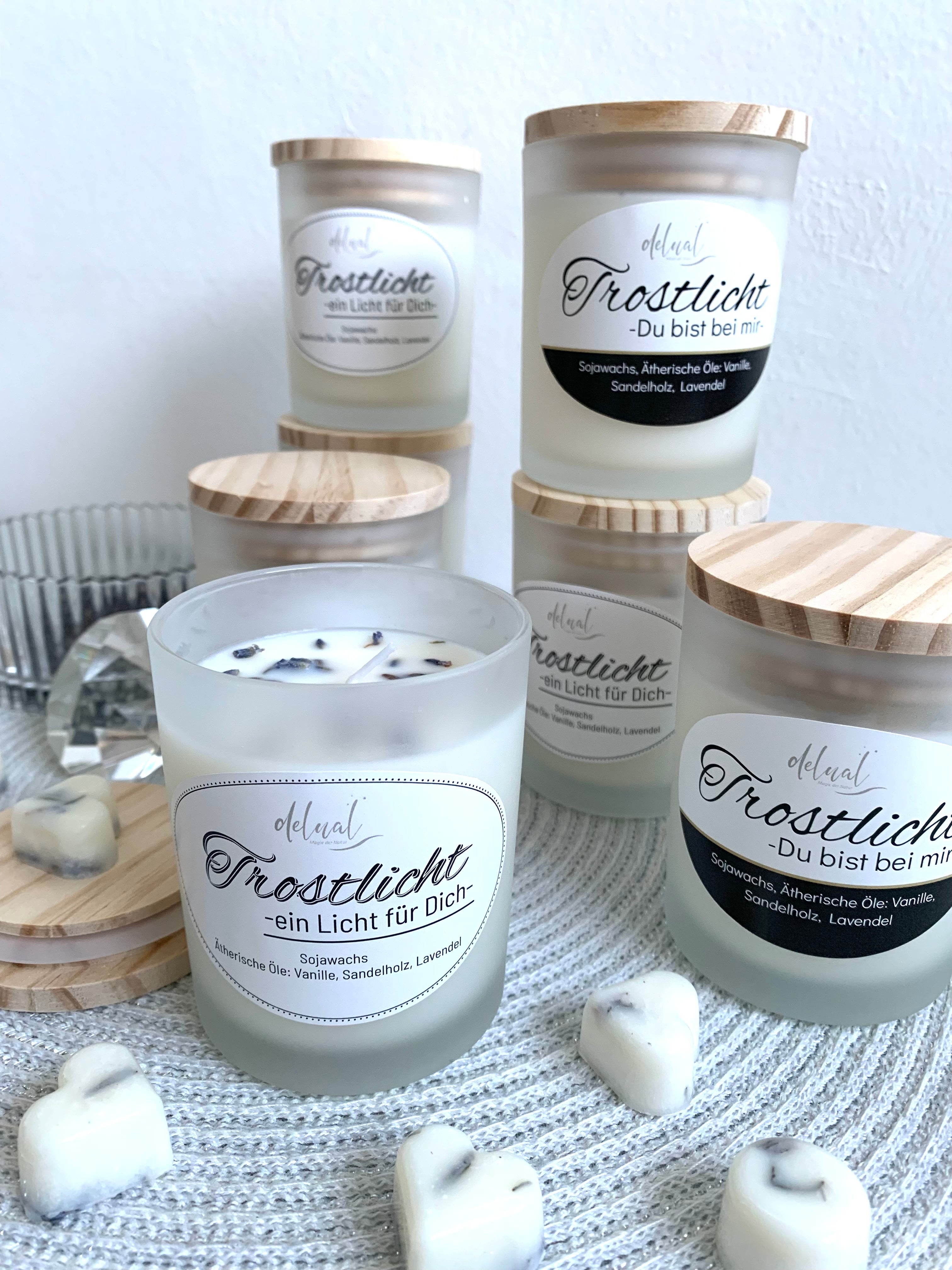 Trostlicht Kräuterkerze, Gedenkkerze, Trauerkerze, Beileidsbekundung