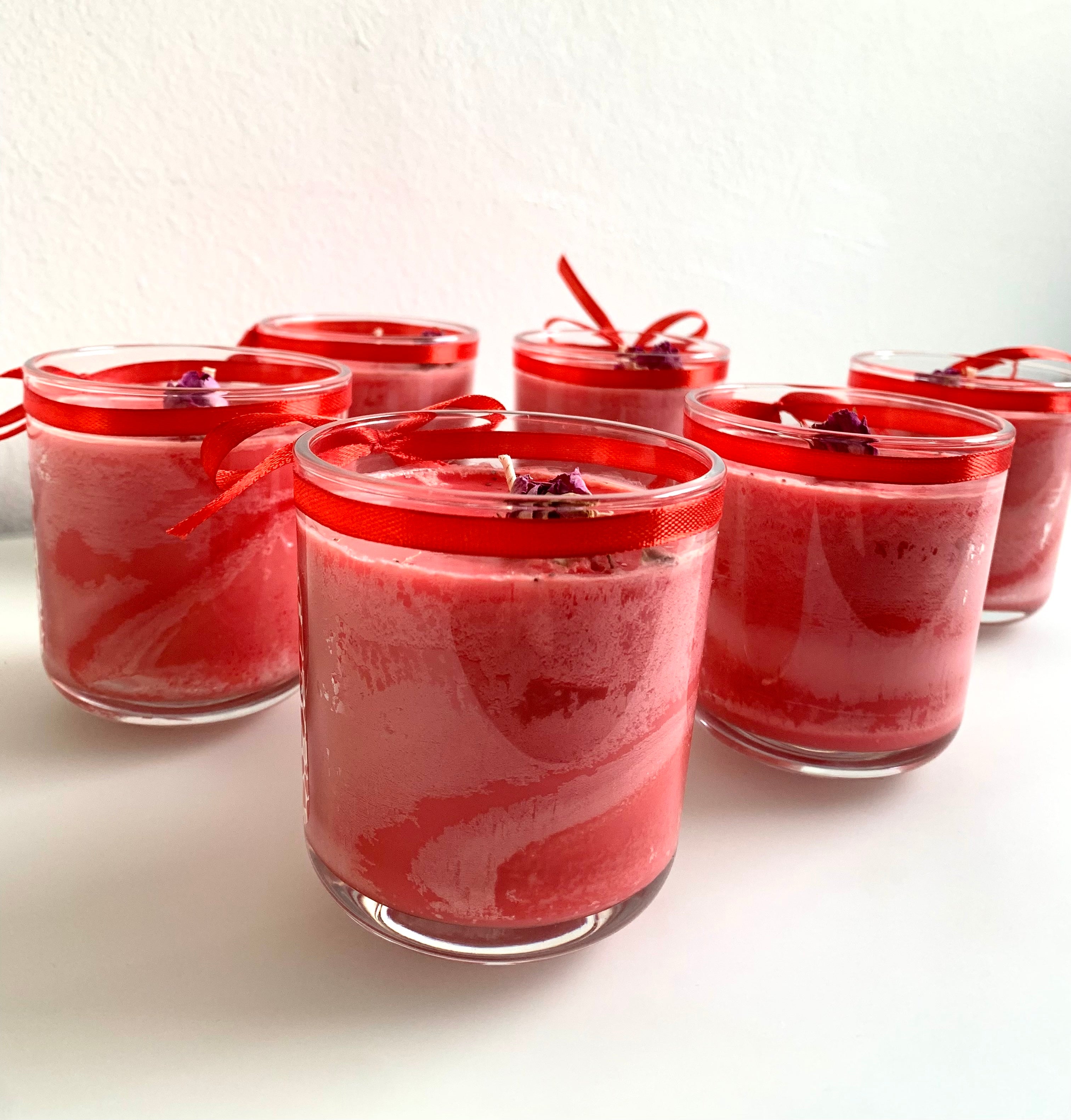 Kristallkerze "you & me" mit Rosenquarz-Herz