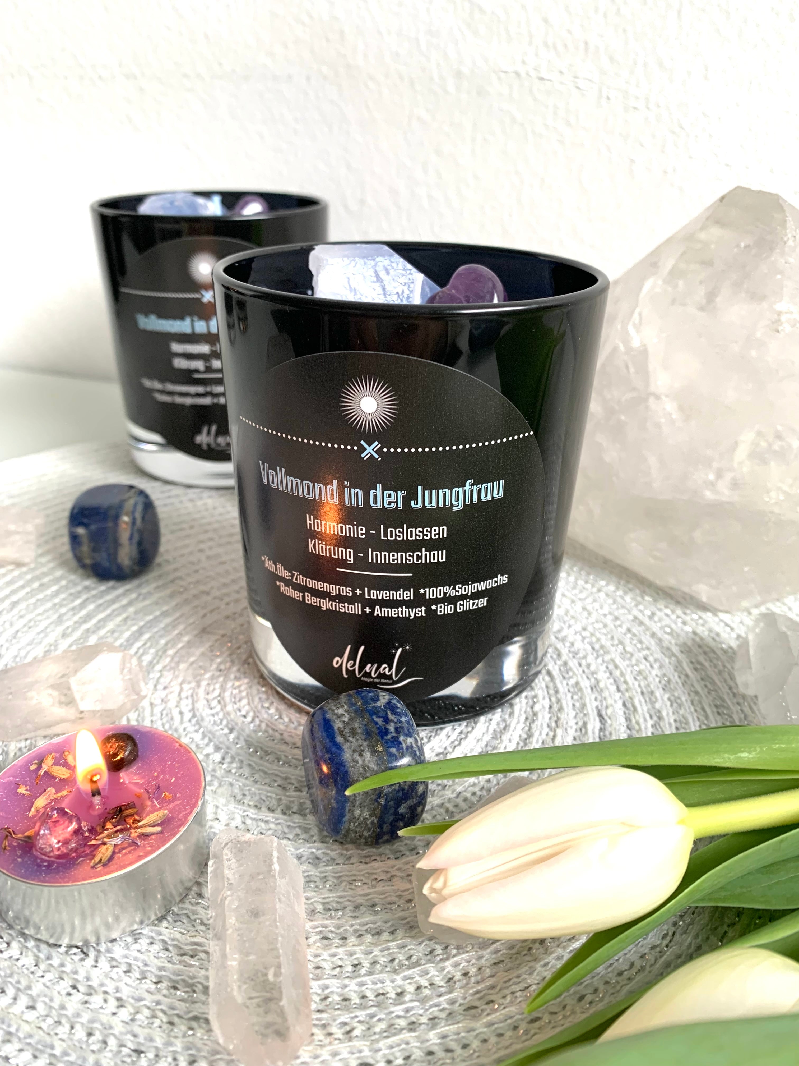 Vollmond Kristallkerze im Sternzeichen Jungfrau, Harmonie & Loslassen