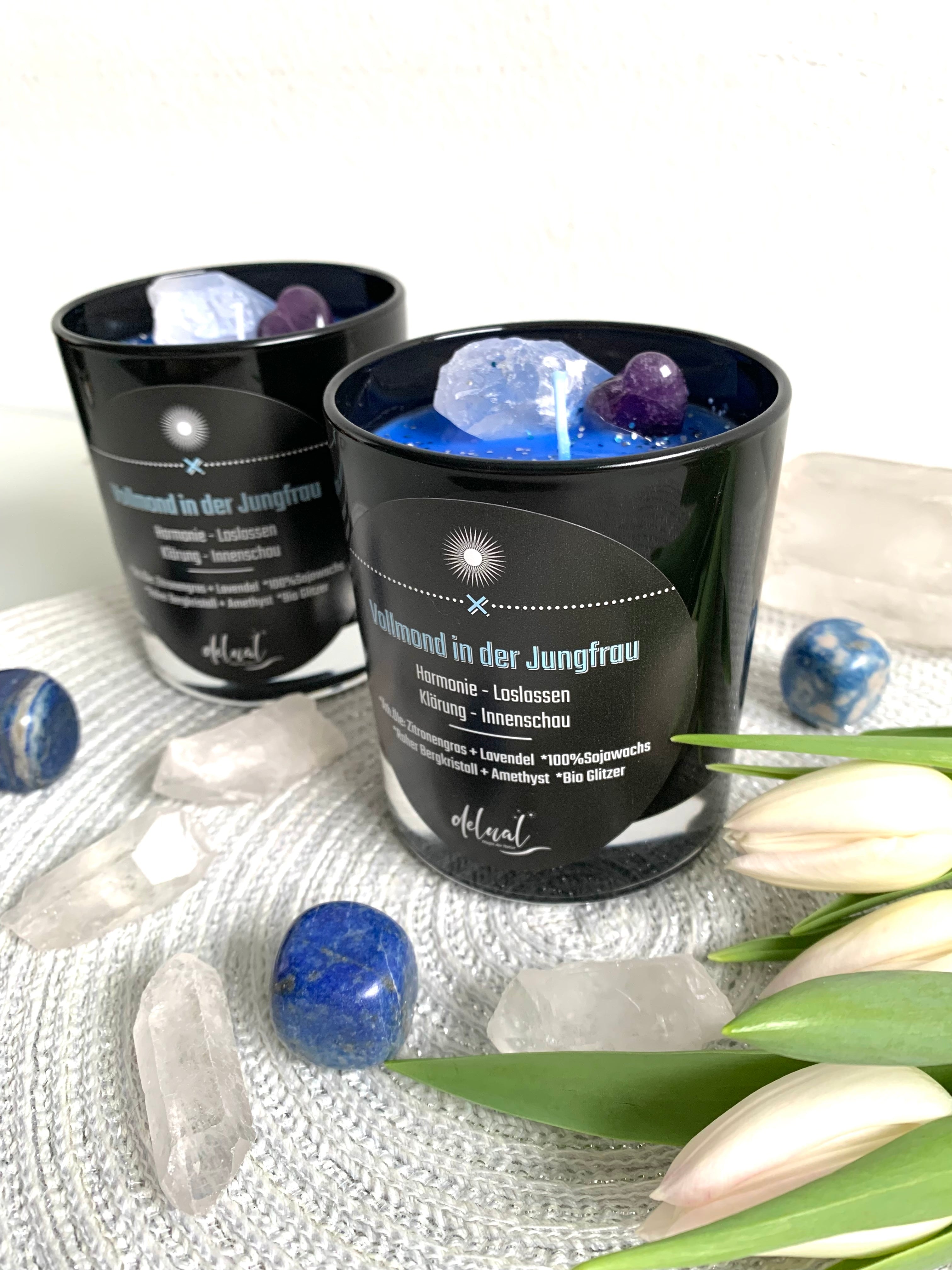 Vollmond Kristallkerze im Sternzeichen Jungfrau, Harmonie & Loslassen