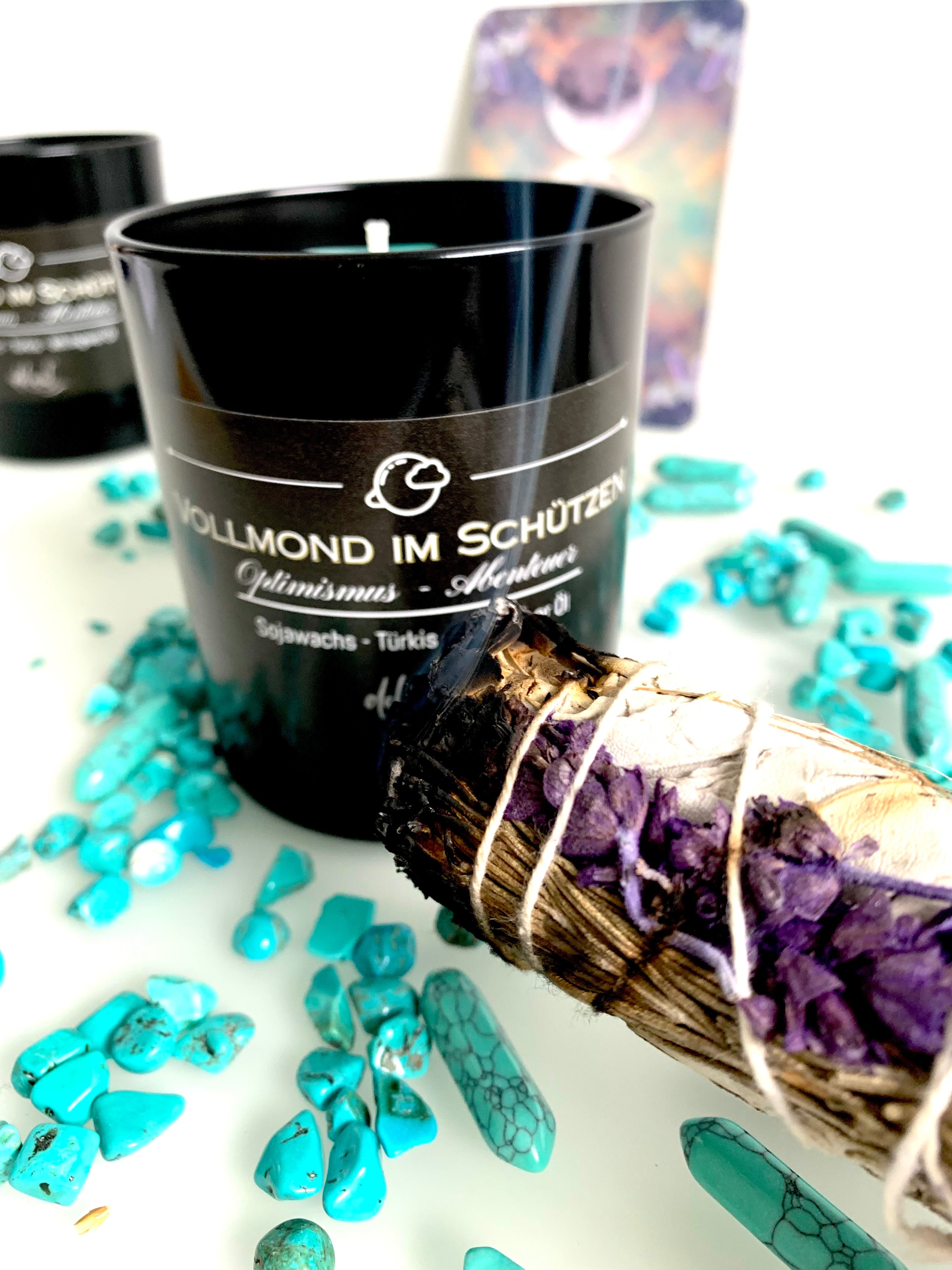 Vollmond Kristallkerze im Sternzeichen Schützen, Optimismus & Abenteuer