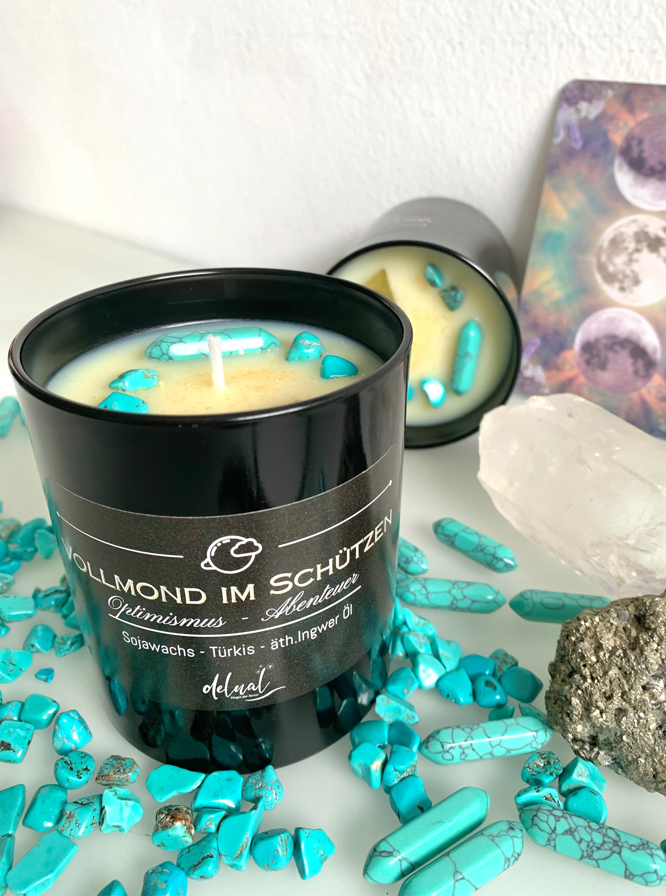 Vollmond Kristallkerze im Sternzeichen Schützen, Optimismus & Abenteuer