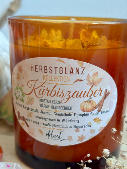 Herbstglanz Kristallkerze "KÜRBISZAUBERr"