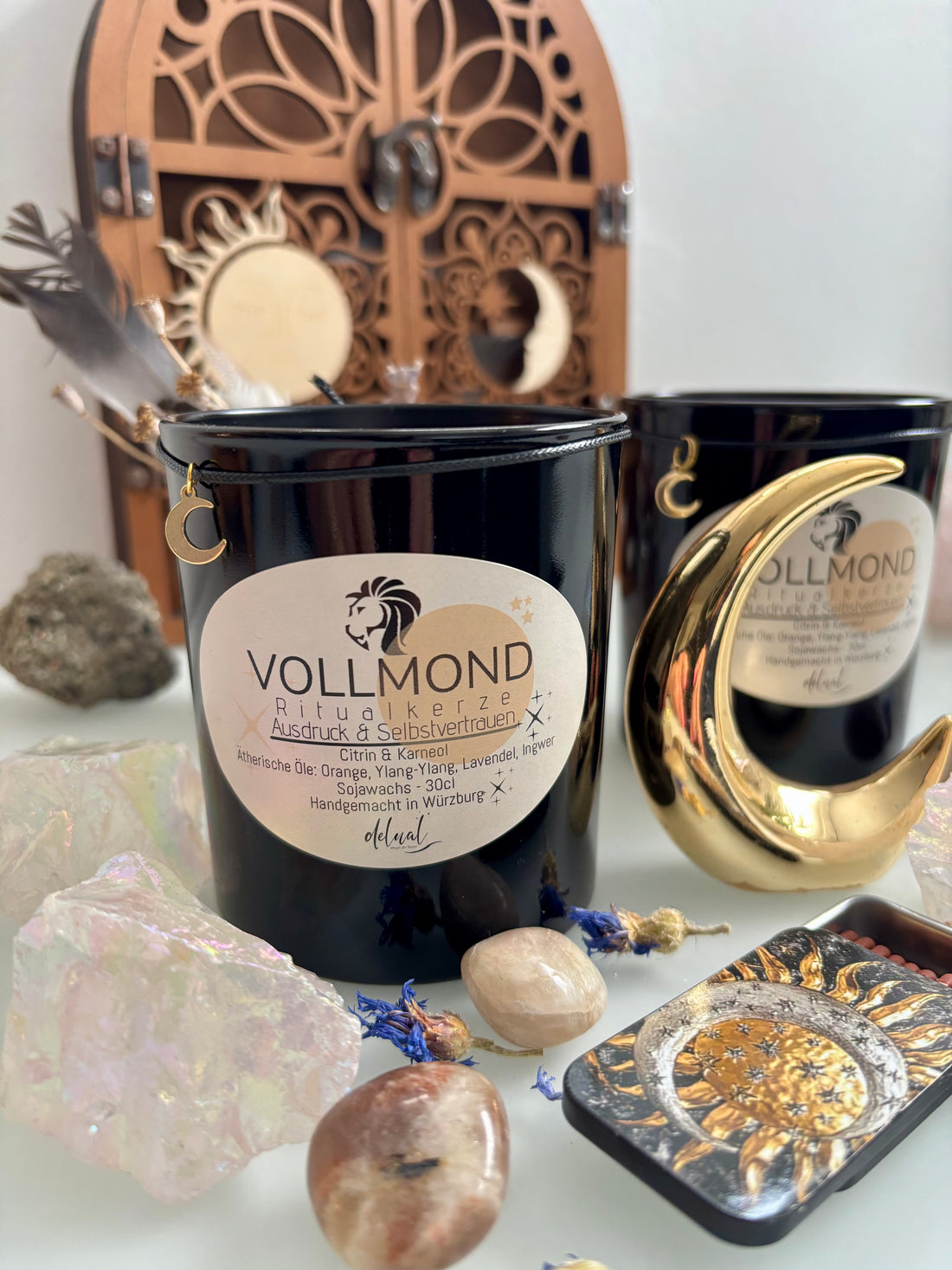 LÖWENMUT - VOLLMOND KERZE - Selbstvertrauen &amp; Ausdruck Ritual