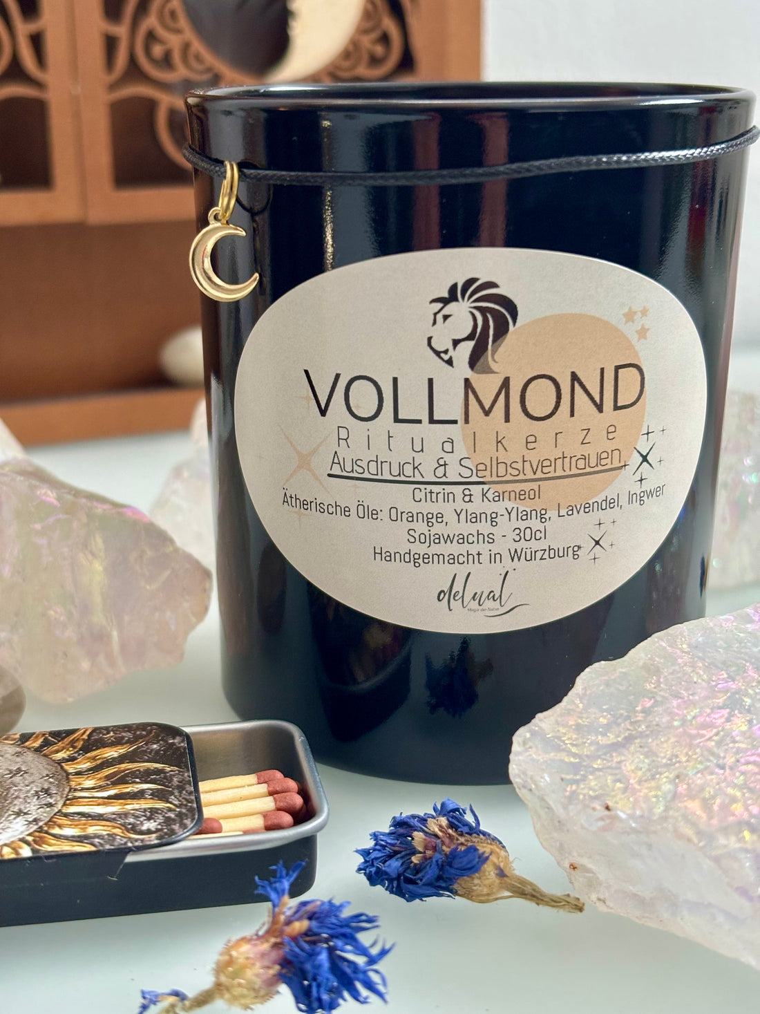LÖWENMUT - VOLLMOND KERZE - Selbstvertrauen & Ausdruck Ritual