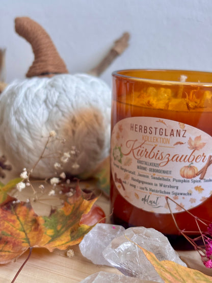 Herbstglanz Kristallkerze "KÜRBISZAUBERr"