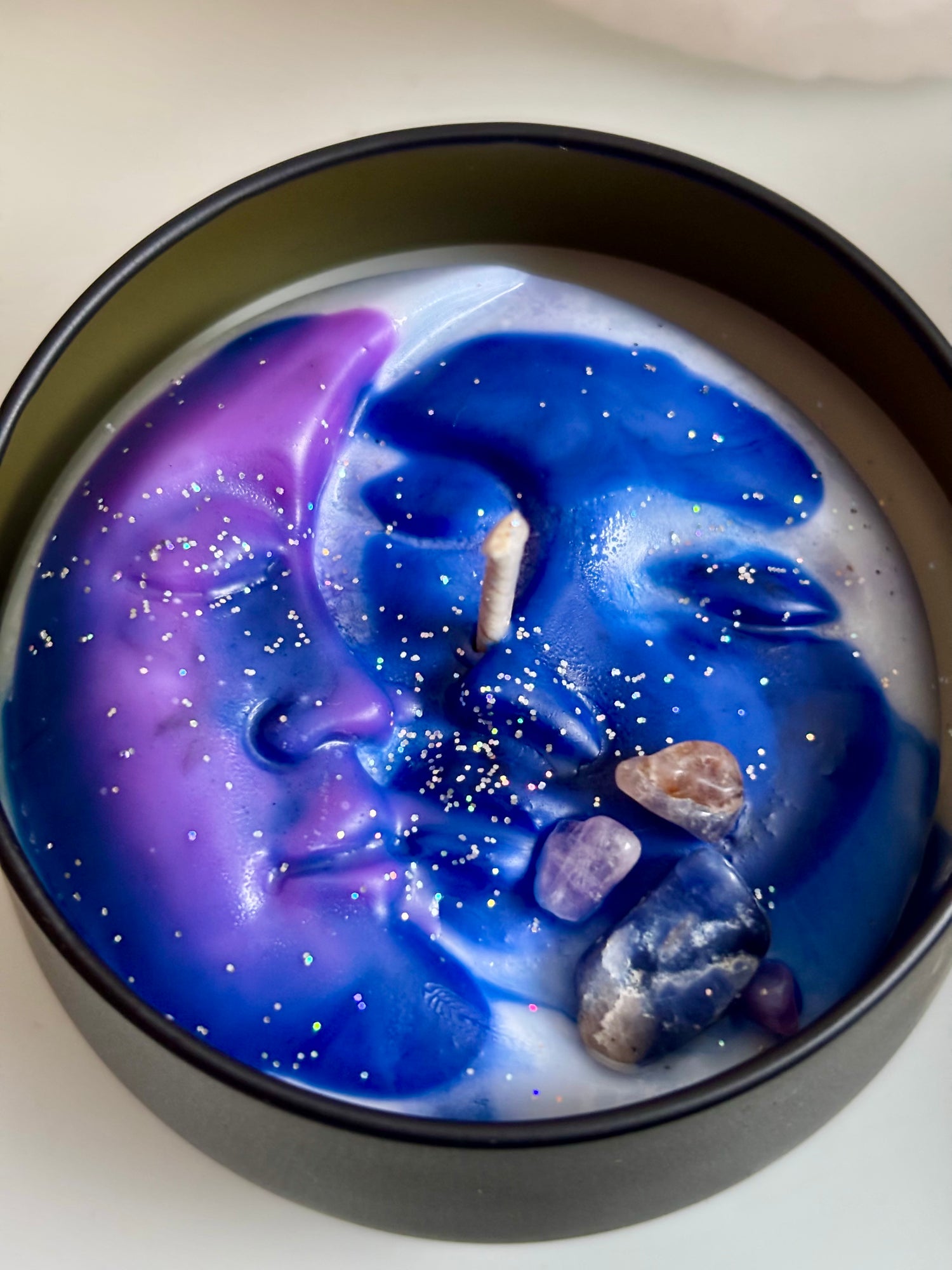 Moon Child Ritualset - Amethyst Armband &amp; Vanille-Jasmin Kerze für innere Magie