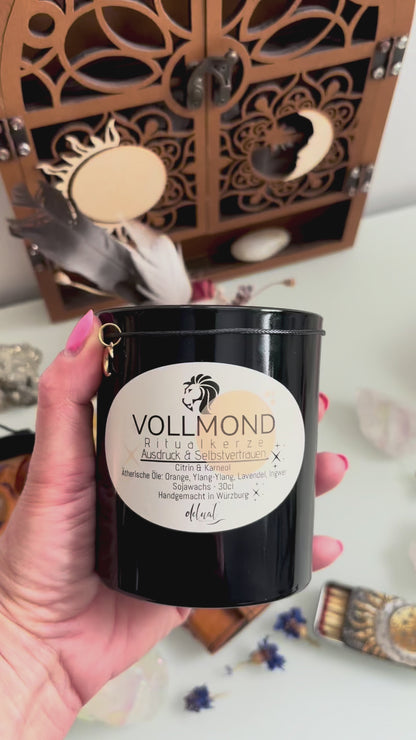LÖWENMUT - VOLLMOND KERZE - Selbstvertrauen &amp; Ausdruck Ritual